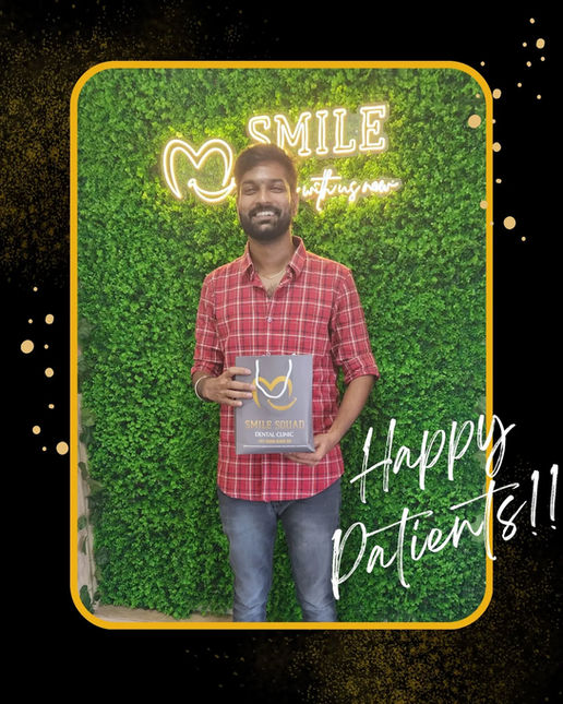 Happy patient showing aligned teeth at Smile Squad Dental Clinic